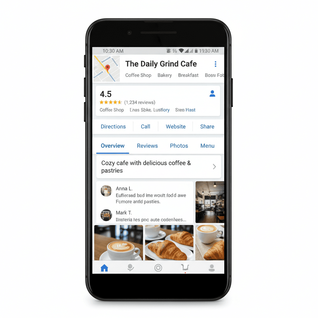 Google Maps business listing optimization interface