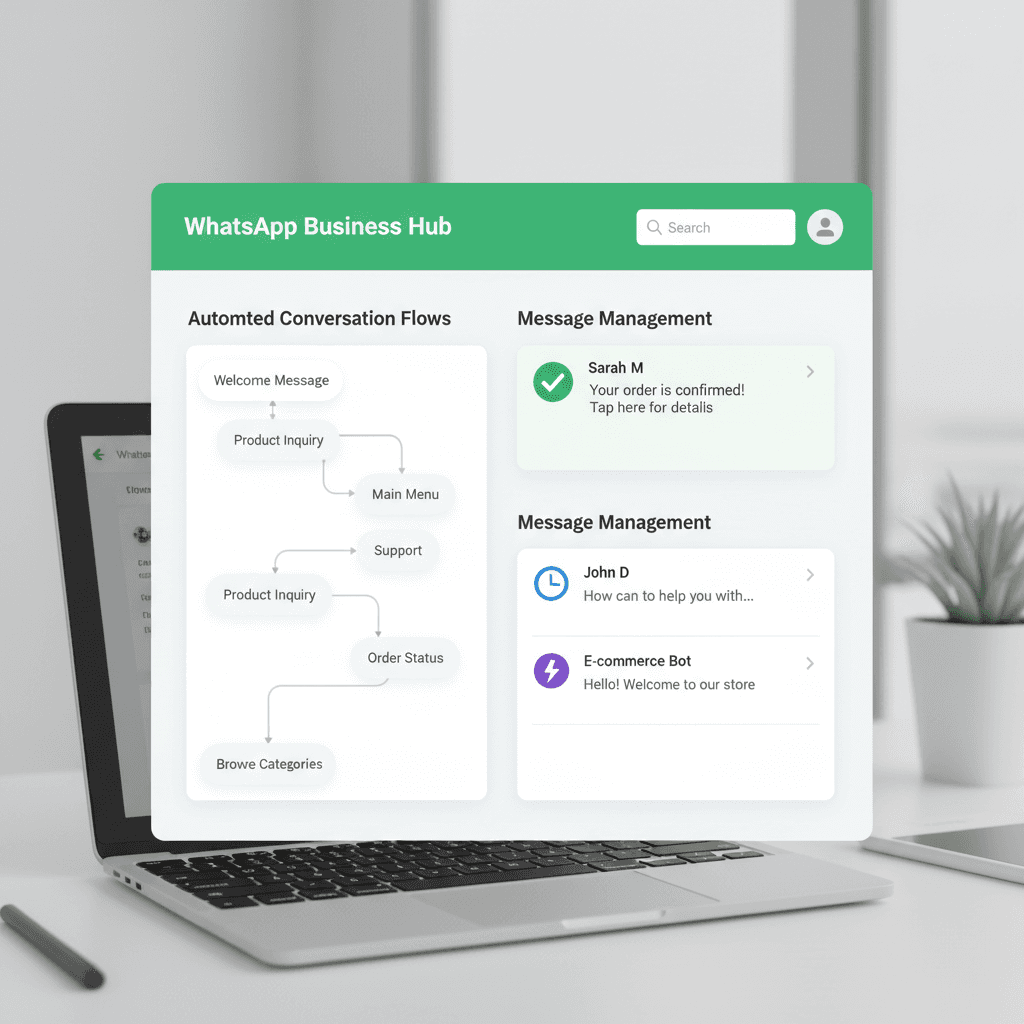 WhatsApp business automation system with conversation management
