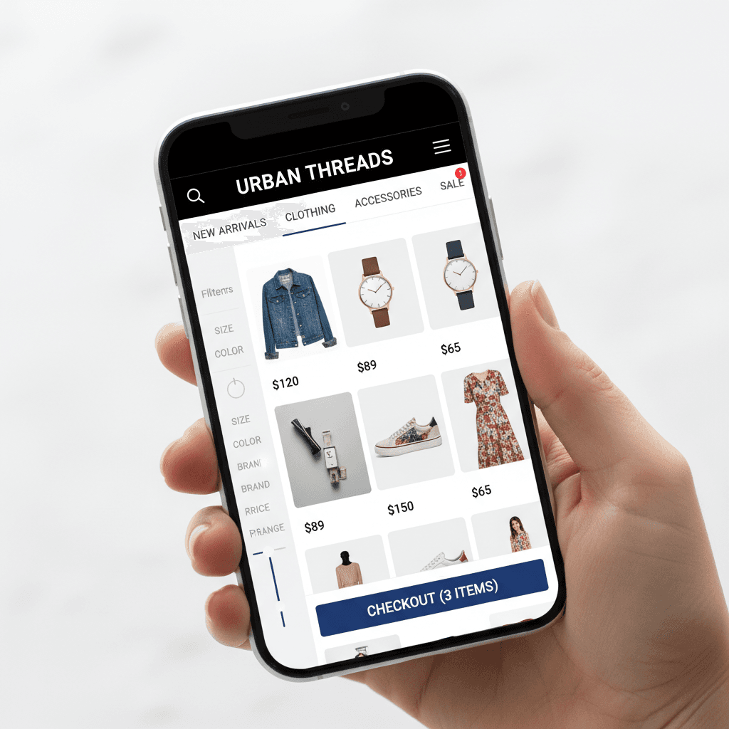 Mini online store interface